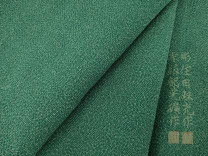 平和屋着物●江戸小紋 彫士：住田双光・染士：服部光擴 鮫小紋柄 鬼しぼ縮緬 正絹 逸品 AAAY4771ck