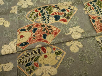 平和屋着物●上質な小紋 辻が花 地紙花文 正絹 逸品 AAAY4777ck