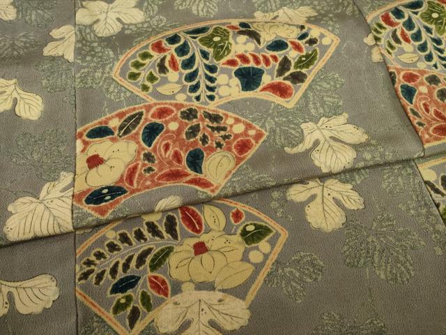 平和屋着物●上質な小紋 辻が花 地紙花文 正絹 逸品 AAAY4777ck