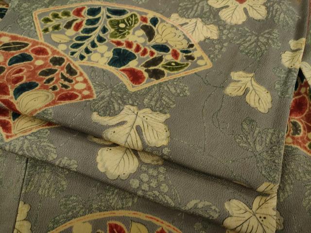 平和屋着物●上質な小紋 辻が花 地紙花文 正絹 逸品 AAAY4777ck