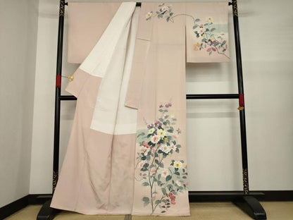 平和屋着物●訪問着　友禅　作家物　枝花文　暈し染め　正絹　逸品　AAAY4788ck