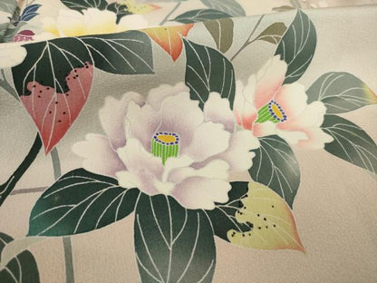 平和屋着物●訪問着　友禅　作家物　枝花文　暈し染め　正絹　逸品　AAAY4788ck
