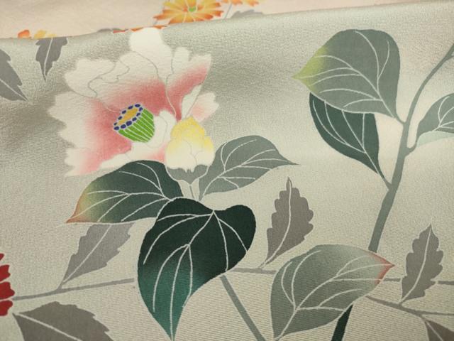 平和屋着物●訪問着　友禅　作家物　枝花文　暈し染め　正絹　逸品　AAAY4788ck
