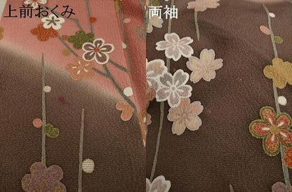 平和屋着物●訪問着 枝垂れ花文 暈し染め 金彩 正絹 逸品 AAAY4789ck