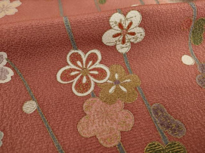 平和屋着物●訪問着 枝垂れ花文 暈し染め 金彩 正絹 逸品 AAAY4789ck