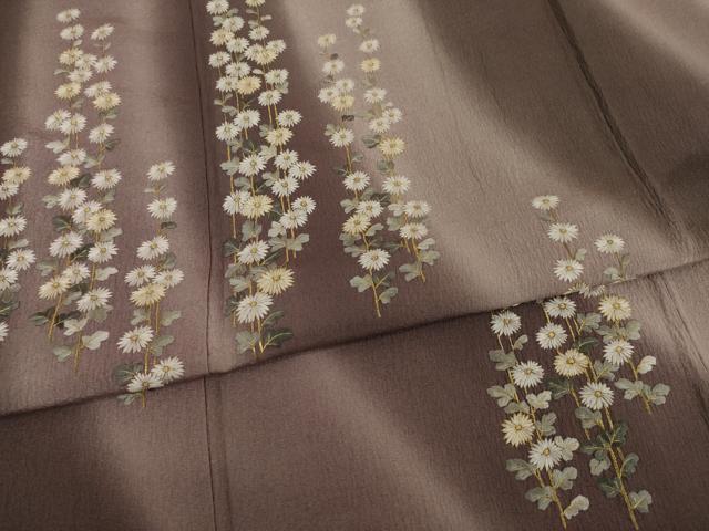 平和屋着物●訪問着 刺繍 流水花文 暈し染め 金糸 正絹 逸品 AAAY4792ck