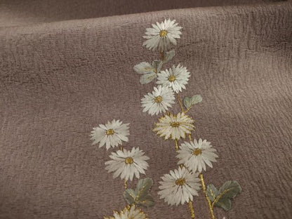 平和屋着物●訪問着 刺繍 流水花文 暈し染め 金糸 正絹 逸品 AAAY4792ck