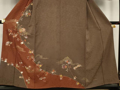 平和屋着物●訪問着 駒刺繍 楽器花文 金彩 正絹 逸品 AAAY4797ck