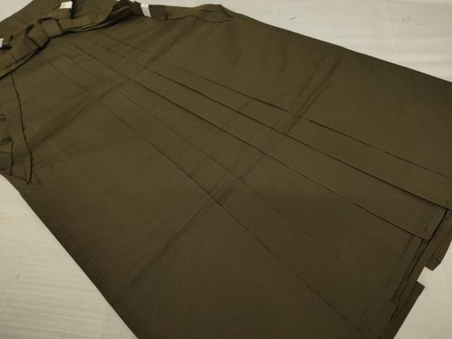 平和屋着物●男性　馬乗り袴　本場神代仙台平　縞　正絹　逸品　AAAY4800ck