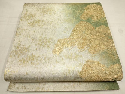 平和屋着物▼六通柄袋帯　松　金銀糸　正絹　逸品　AAAY4845wj