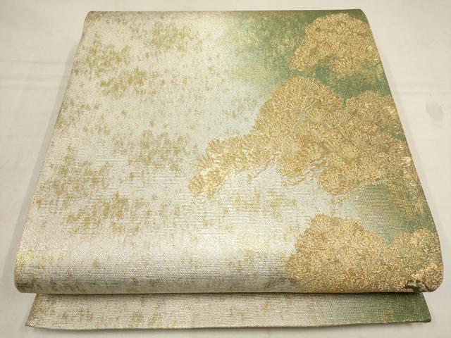 平和屋着物▼六通柄袋帯　松　金銀糸　正絹　逸品　AAAY4845wj