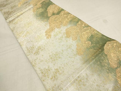 平和屋着物▼六通柄袋帯　松　金銀糸　正絹　逸品　AAAY4845wj