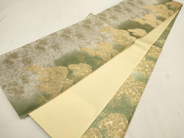 平和屋着物▼六通柄袋帯　松　金銀糸　正絹　逸品　AAAY4845wj