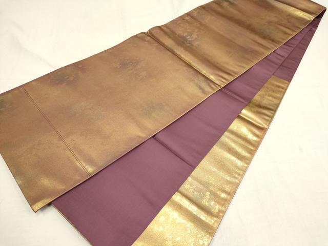 平和屋着物▼太鼓柄袋帯　鶴亀　松竹梅　金彩　引箔　正絹　逸品　AAAY4999wj