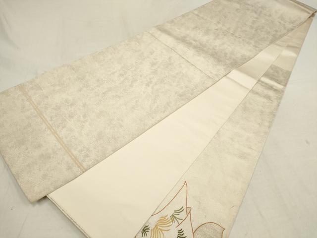 平和屋着物▼総刺繍　袋帯　草花文　金糸　正絹　逸品　AAAY5103wj