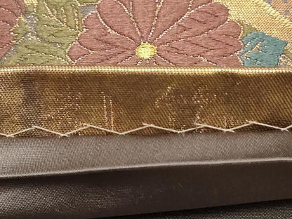平和屋着物▼六通柄袋帯　唐織　有職　紫香麗寿文　金糸　引箔　正絹　逸品　AAAY5146wj