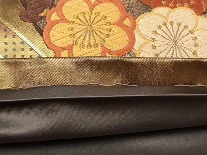 平和屋着物▼六通柄袋帯　唐織　有職　紫香麗寿文　金糸　引箔　正絹　逸品　AAAY5146wj
