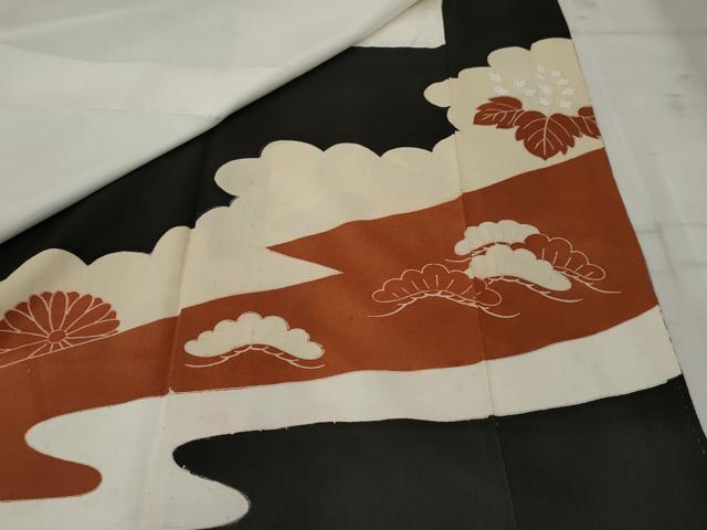 平和屋着物■豪華黒留袖　鳳凰花文　金糸　金彩　正絹　逸品　AAAY5222nf