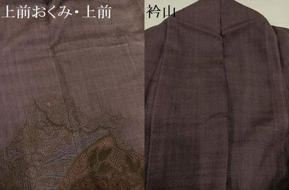 平和屋着物●訪問着 紬地 扇面花文 正絹 逸品 AAAY5600ph