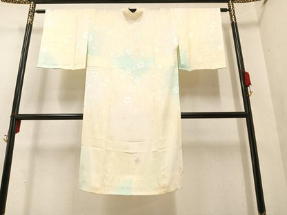 平和屋着物●長襦袢 無双仕立て 桜地紋 暈し染め 正絹 逸品 未使用 AAAY5609ph