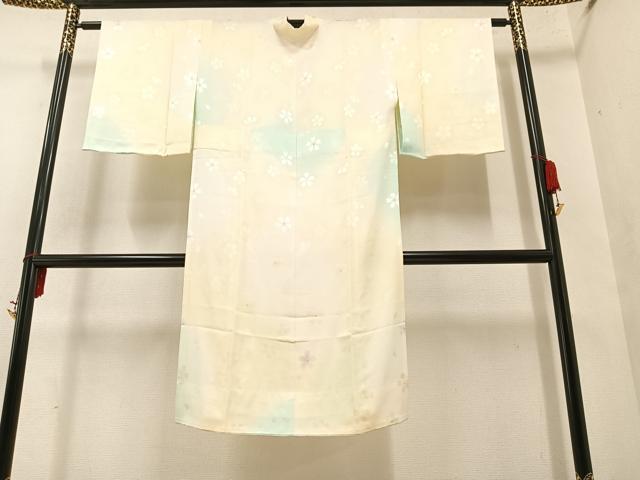 平和屋着物●長襦袢 無双仕立て 桜地紋 暈し染め 正絹 逸品 未使用 AAAY5609ph