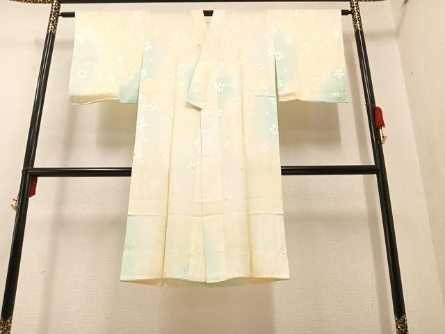 平和屋着物●長襦袢 無双仕立て 桜地紋 暈し染め 正絹 逸品 未使用 AAAY5609ph