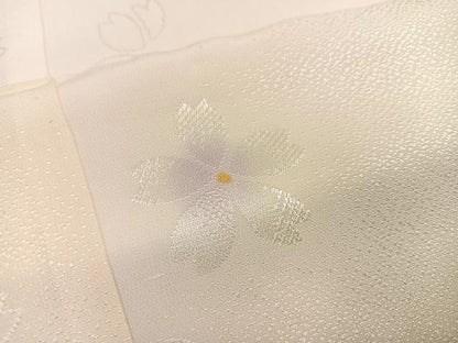 平和屋着物●長襦袢 無双仕立て 桜地紋 暈し染め 正絹 逸品 未使用 AAAY5609ph
