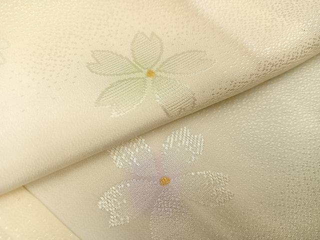 平和屋着物●長襦袢 無双仕立て 桜地紋 暈し染め 正絹 逸品 未使用 AAAY5609ph