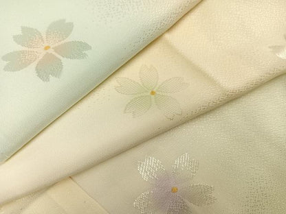 平和屋着物●長襦袢 無双仕立て 桜地紋 暈し染め 正絹 逸品 未使用 AAAY5609ph