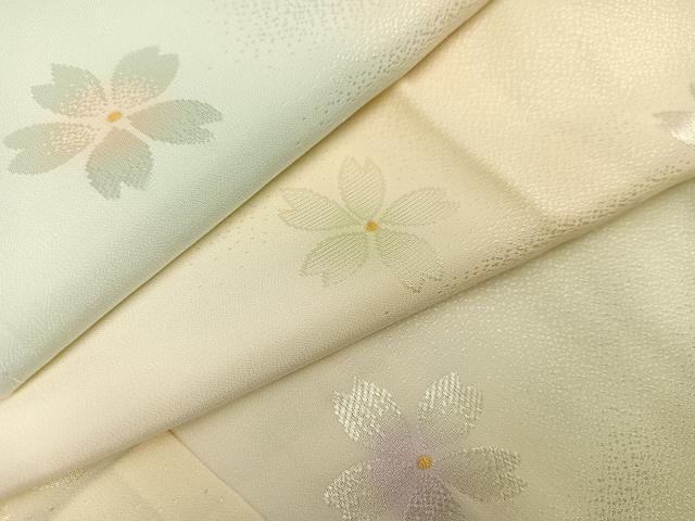平和屋着物●長襦袢 無双仕立て 桜地紋 暈し染め 正絹 逸品 未使用 AAAY5609ph