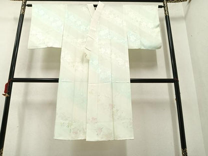 平和屋着物●長襦袢　無双仕立て　桜地紋　暈し染め　正絹　逸品　未使用　AABF6970ph