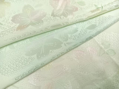 平和屋着物●長襦袢　無双仕立て　桜地紋　暈し染め　正絹　逸品　未使用　AABF6970ph