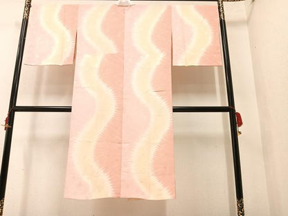 平和屋着物●長襦袢　無双仕立て　半衿刺繍　絞り　花地紋　暈し染め　正絹　逸品　未使用　AAAY5612ph