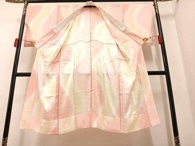 平和屋着物●長襦袢　無双仕立て　半衿刺繍　絞り　花地紋　暈し染め　正絹　逸品　未使用　AAAY5612ph