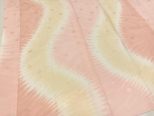 平和屋着物●長襦袢　無双仕立て　半衿刺繍　絞り　花地紋　暈し染め　正絹　逸品　未使用　AAAY5612ph