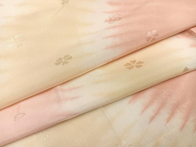 平和屋着物●長襦袢　無双仕立て　半衿刺繍　絞り　花地紋　暈し染め　正絹　逸品　未使用　AAAY5612ph