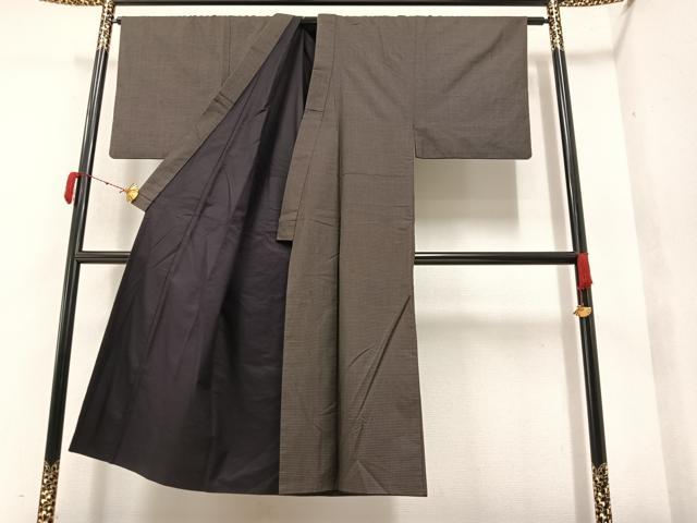 平和屋着物●男性 お召 アンサンブル 亀甲柄 正絹 逸品 AAAY5617ph