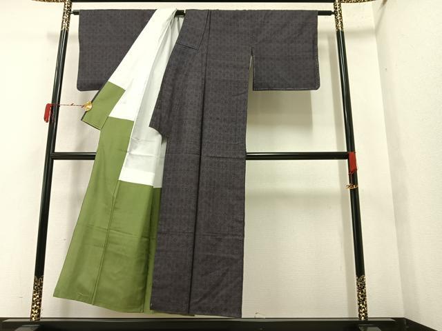 平和屋着物●上質な紬 アンサンブル 花尽くし 正絹 逸品 AAAY5634ph