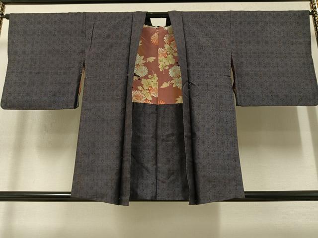平和屋着物●上質な紬 アンサンブル 花尽くし 正絹 逸品 AAAY5634ph