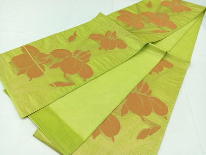 平和屋着物＊夏物　六通柄袋帯　燕子花文　金糸　正絹　逸品　AAAY5773jh