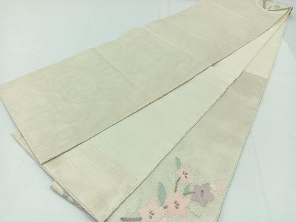 平和屋着物＊夏物　太鼓柄袋帯　飾花文　銀糸　正絹　逸品　AAAY5774jh