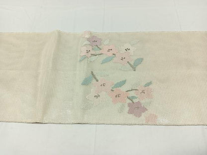 平和屋着物＊夏物　太鼓柄袋帯　飾花文　銀糸　正絹　逸品　AAAY5774jh