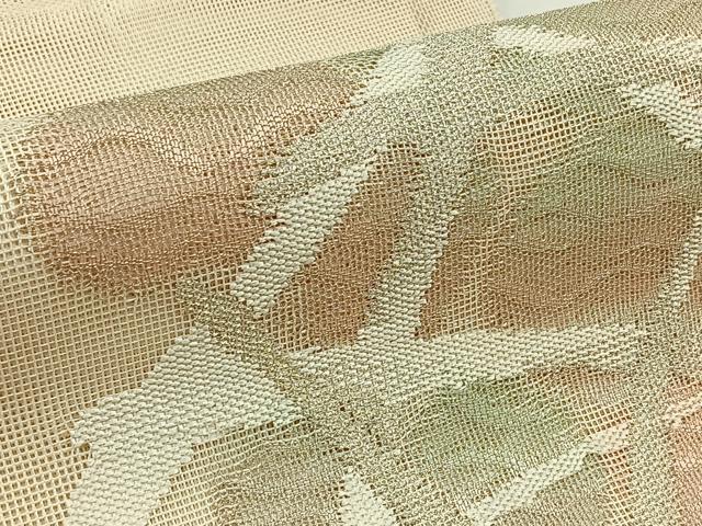 平和屋着物＊夏物　太鼓柄袋帯　籬文　銀糸　正絹　逸品　AAAY5836jh