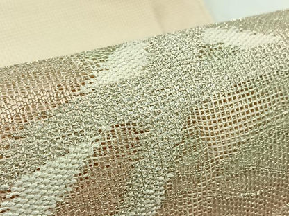 平和屋着物＊夏物　太鼓柄袋帯　籬文　銀糸　正絹　逸品　AAAY5836jh