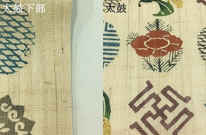 平和屋着物＊夏物　人間国宝 芹沢圭介一番弟子　下平清人　九寸名古屋帯　紬地　型染め　吉祥花文　正絹　逸品　未使用　AAAY5838jh