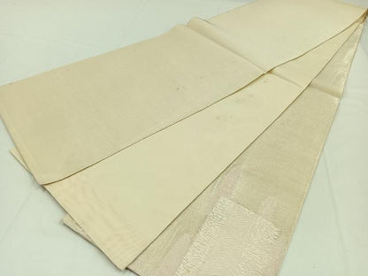 平和屋着物＊夏物　太鼓柄袋帯　籬文　銀糸　正絹　逸品　AAAY5906jh