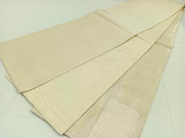 平和屋着物＊夏物　太鼓柄袋帯　籬文　銀糸　正絹　逸品　AAAY5906jh