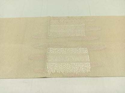 平和屋着物＊夏物　太鼓柄袋帯　籬文　銀糸　正絹　逸品　AAAY5906jh
