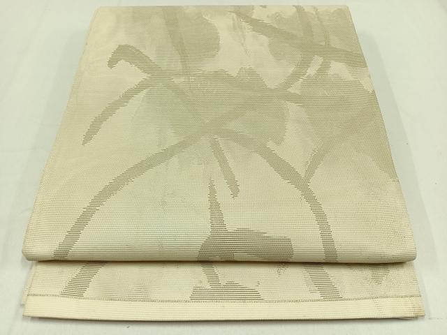 平和屋着物＊夏物　六通柄袋帯　幾何学文様　銀糸　正絹　逸品　AAAY5907jh