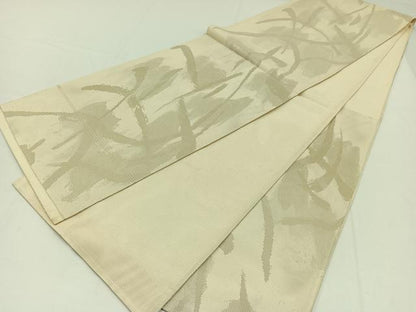 平和屋着物＊夏物　六通柄袋帯　幾何学文様　銀糸　正絹　逸品　AAAY5907jh